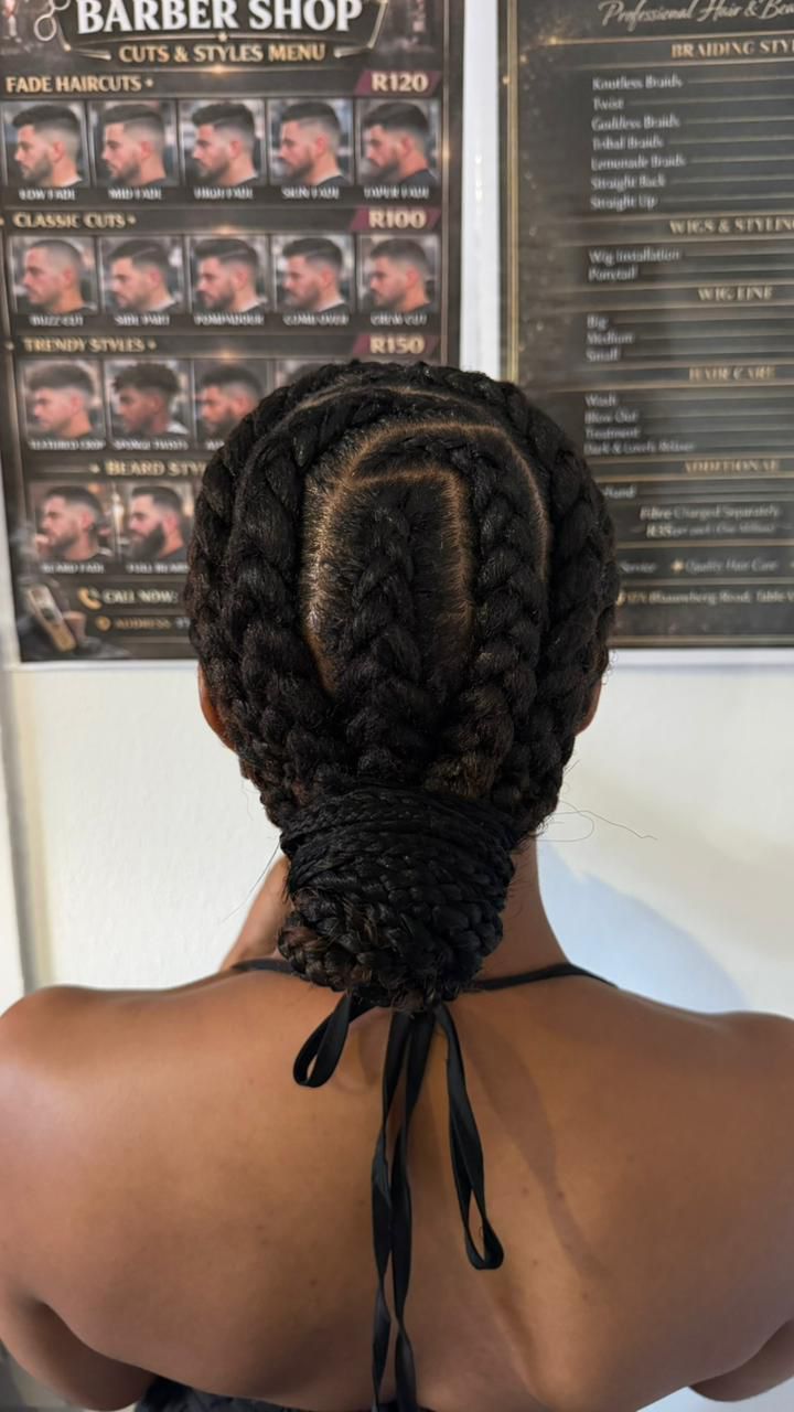 Goddess braids updo