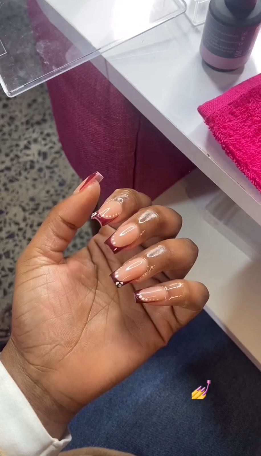 Maroon French tips